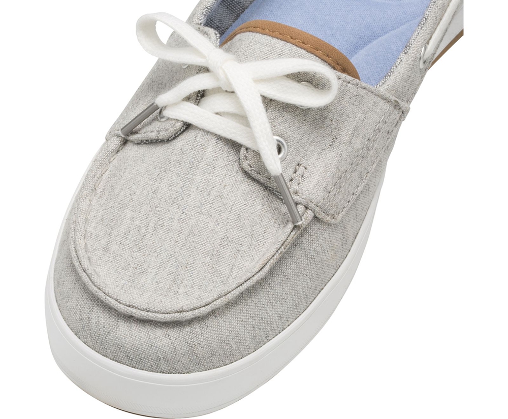 Slip Ons Keds Femme Grise - Charter Chambray - 475-QMFKIB